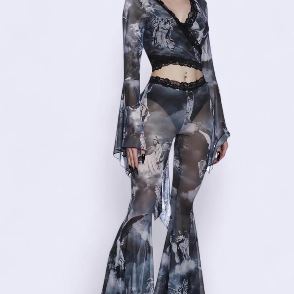 NWT DollsKill Reverent Faces Angel Print Mesh SOLD OUT Set